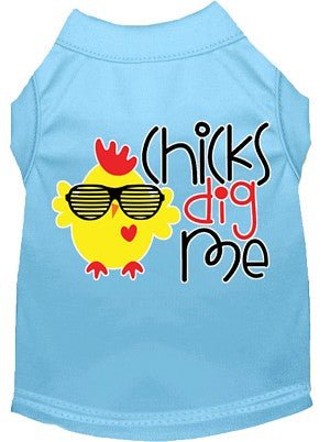 Chicks Dig Me Funny Dog T-Shirt - Soft Cotton Pet Apparel in Multiple Colors - Perfect for Dog Lovers & Pet Costume Parties