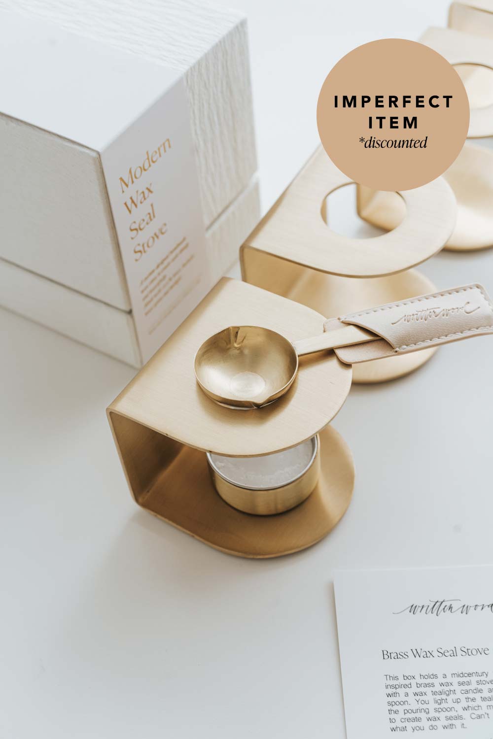 IMPERFECT Brass Wax Seal Stove and Spoon v. 2.0 - Vintage Style Wax Melting Kit for DIY Sealing Letters, Invitations & Crafts | Perfect for Wedding, Calligraphy & Scrapbooking Projects