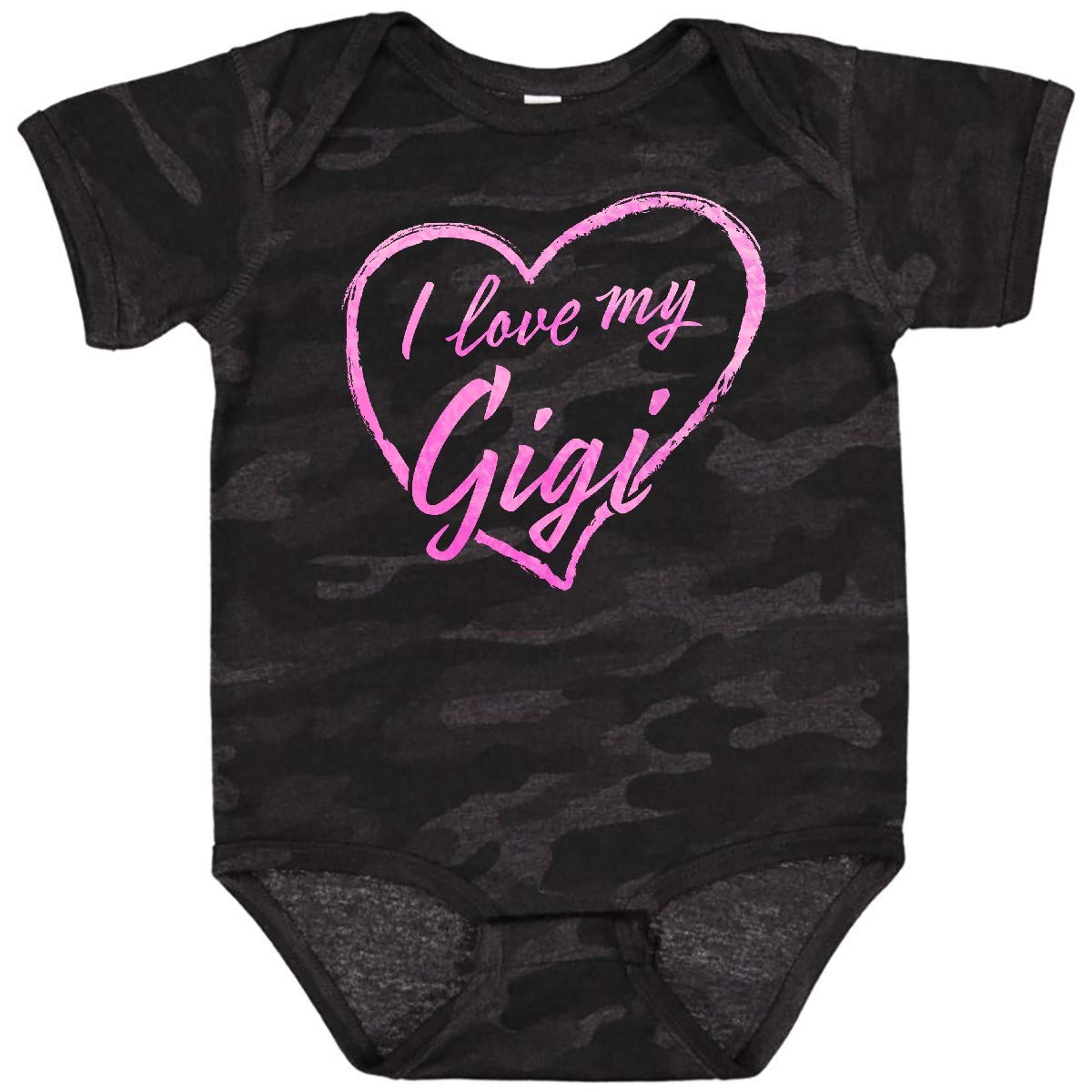 Inktastic I Love My Gigi Pink Chalk Heart Baby Bodysuit - Cute Outfit for Grandparents Day, Family Photos & Special Occasions