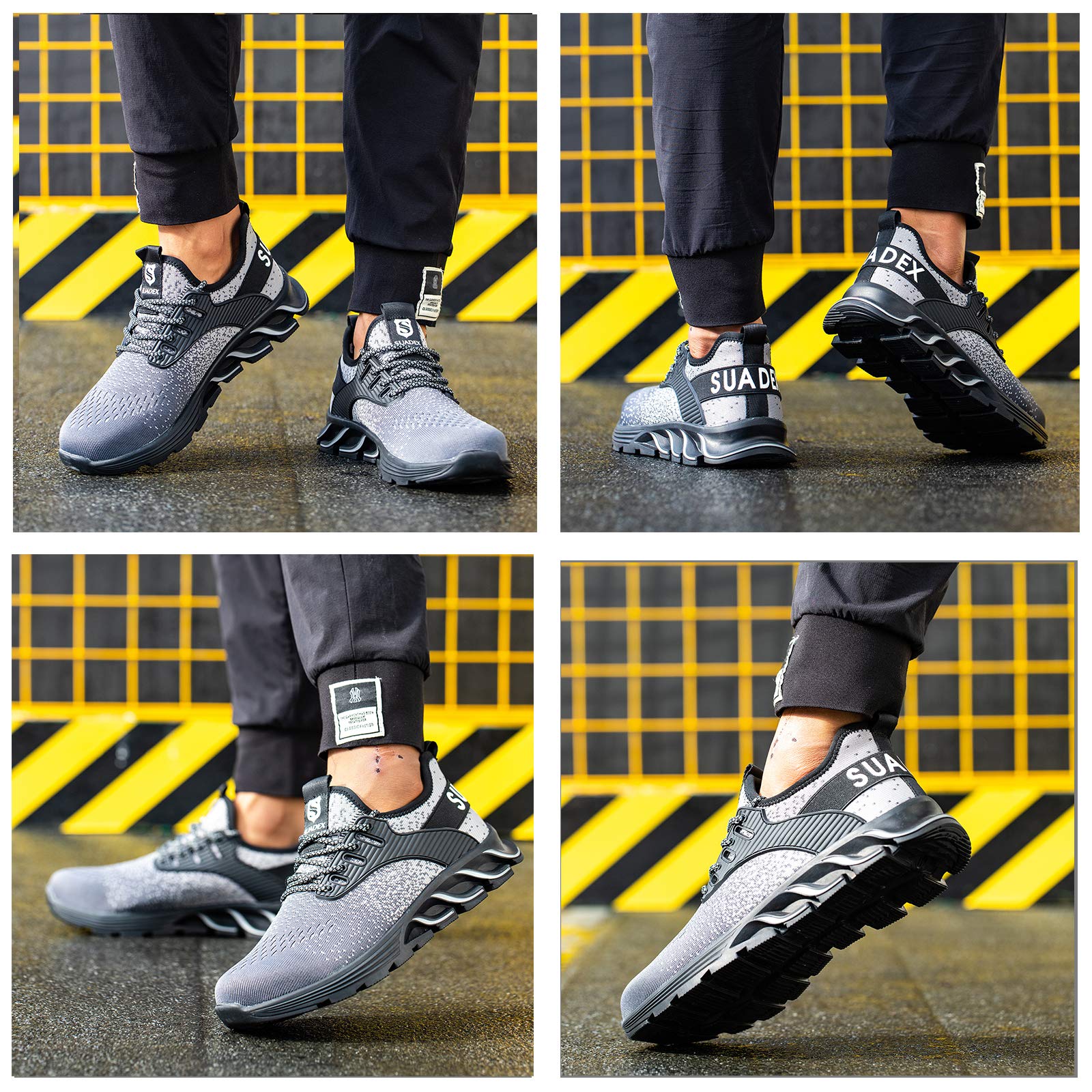 SUADEX Steel Toe Sneakers for Men & Women - Indestructible Work Safety Shoes with Lightweight Comfort & Slip-Resistant Composite Toe - Perfect for Construction, Warehouse & Industrial Work