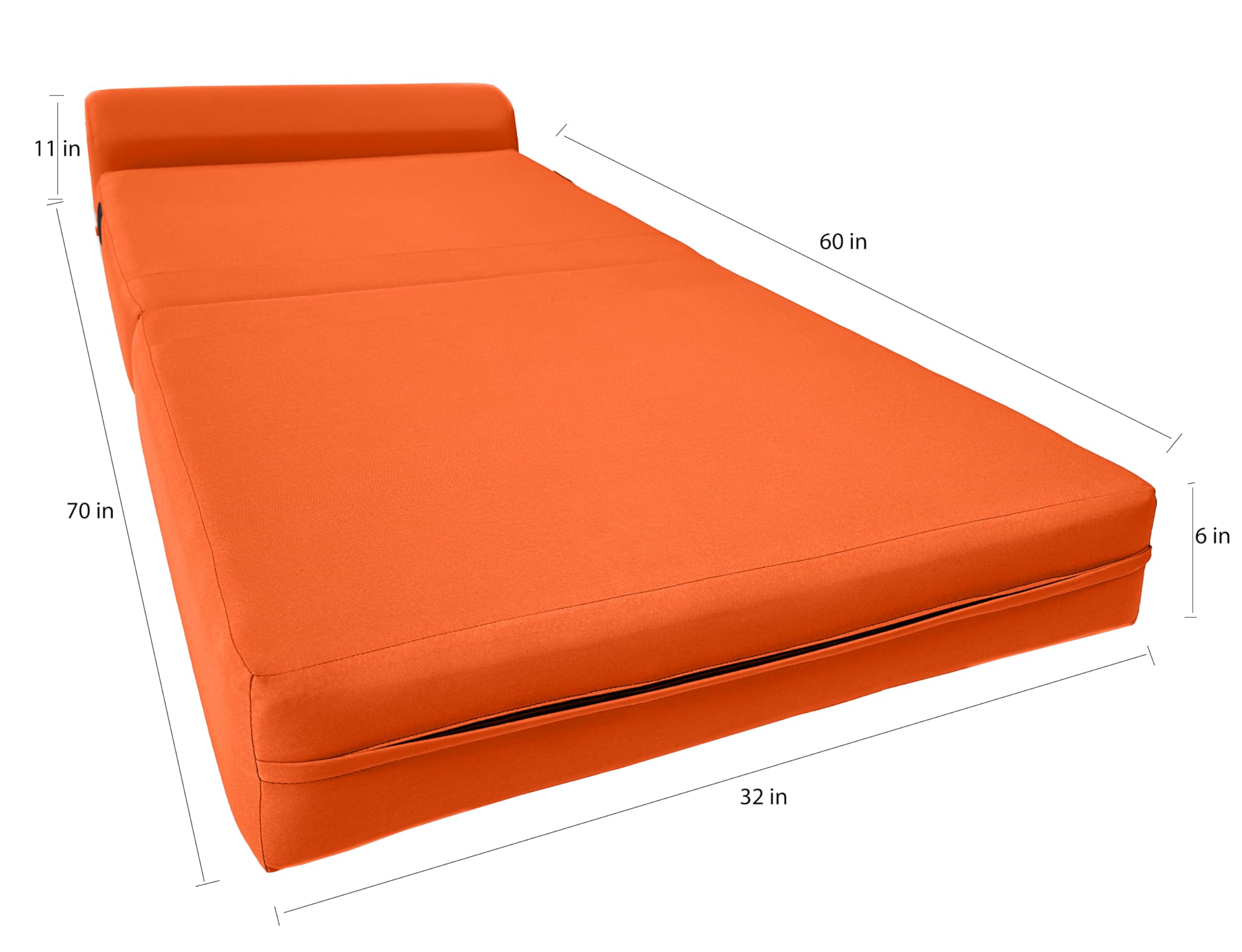 D&D Futon Furniture Sleeper Chair Folding Bed - Convertible Studio Sofa Guest Bed with High Density Foam Mattress (70