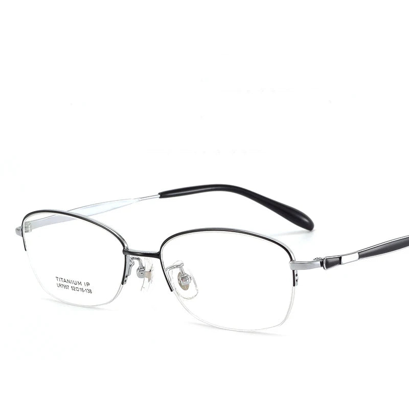 Bclear Women's Semi-Rimless Oval Titanium Eyeglasses Frame 7957 - Lightweight & Durable Glasses for Work, Reading & Fashion