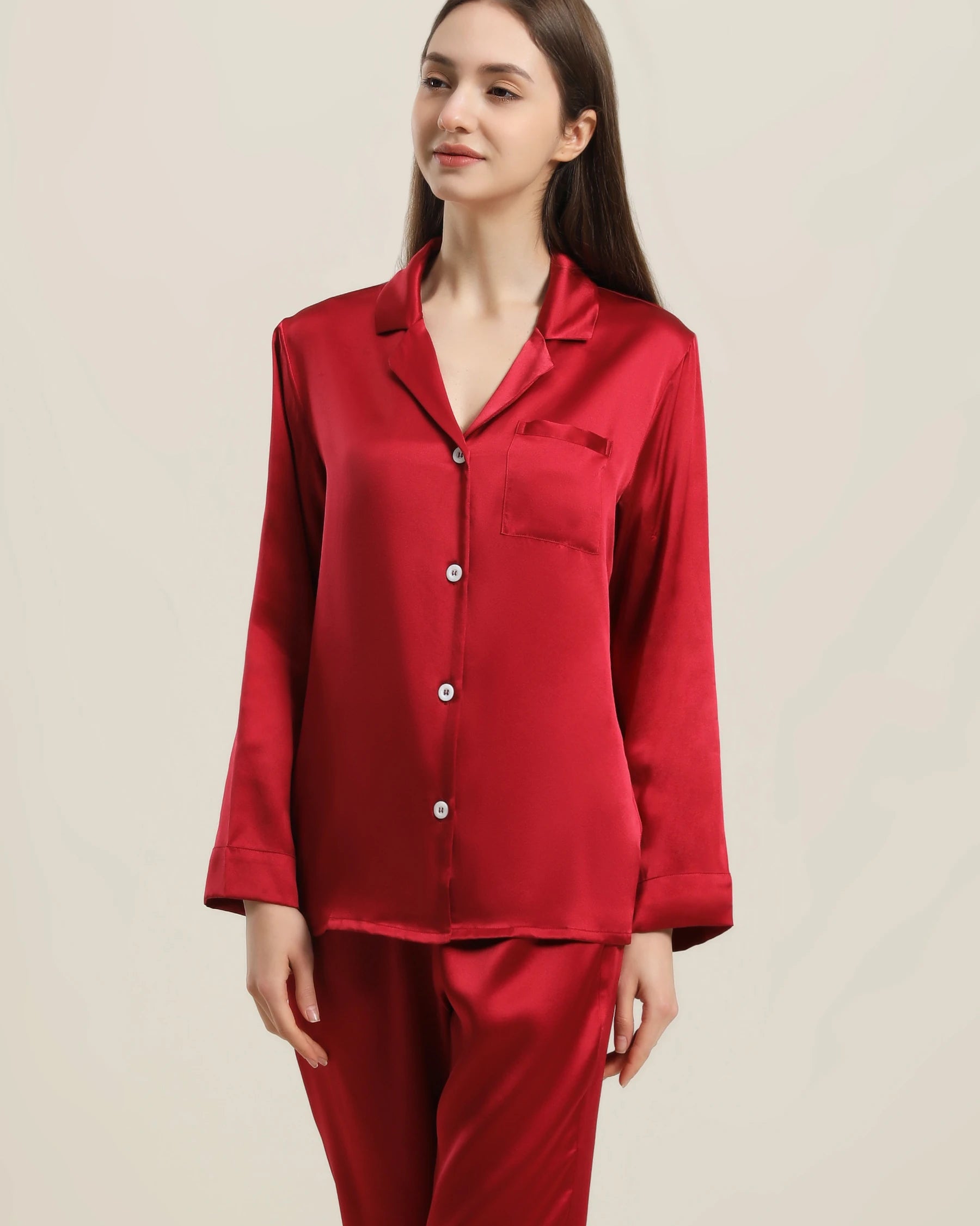 Luxury Women's Silk Pajama Set - Soft 100% Mulberry Silk Two-Piece Sleepwear for Women, Perfect for Relaxing at Home, Spa Days & Romantic Getaways