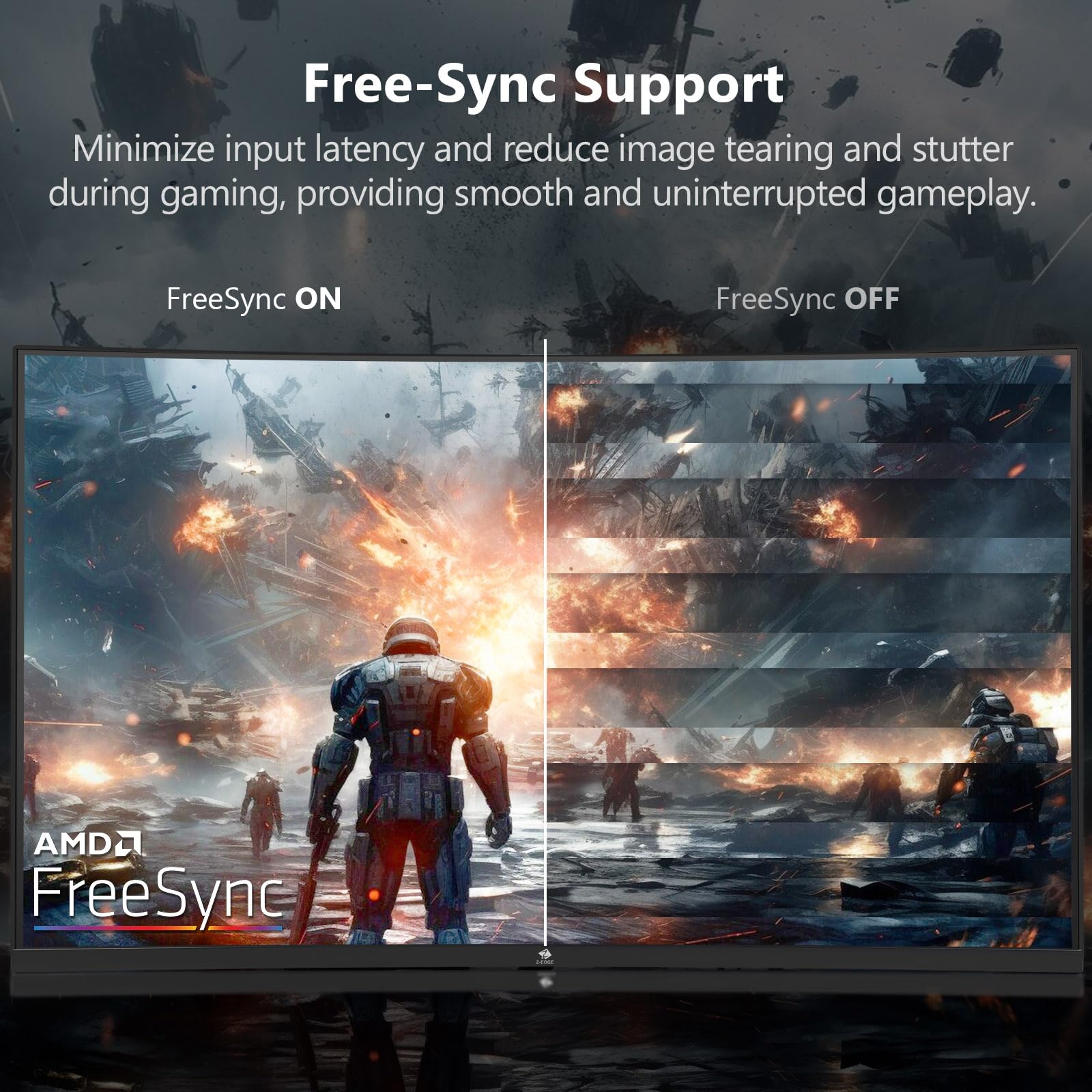 Z-Edge 32 Inch Curved Gaming Monitor - QHD 2K 2560x1440, 170Hz/144Hz, 1ms Response, AMD FreeSync Premium, Frameless LED Display with DisplayPort & HDMI - Perfect for Competitive Gaming and Home Office Setup