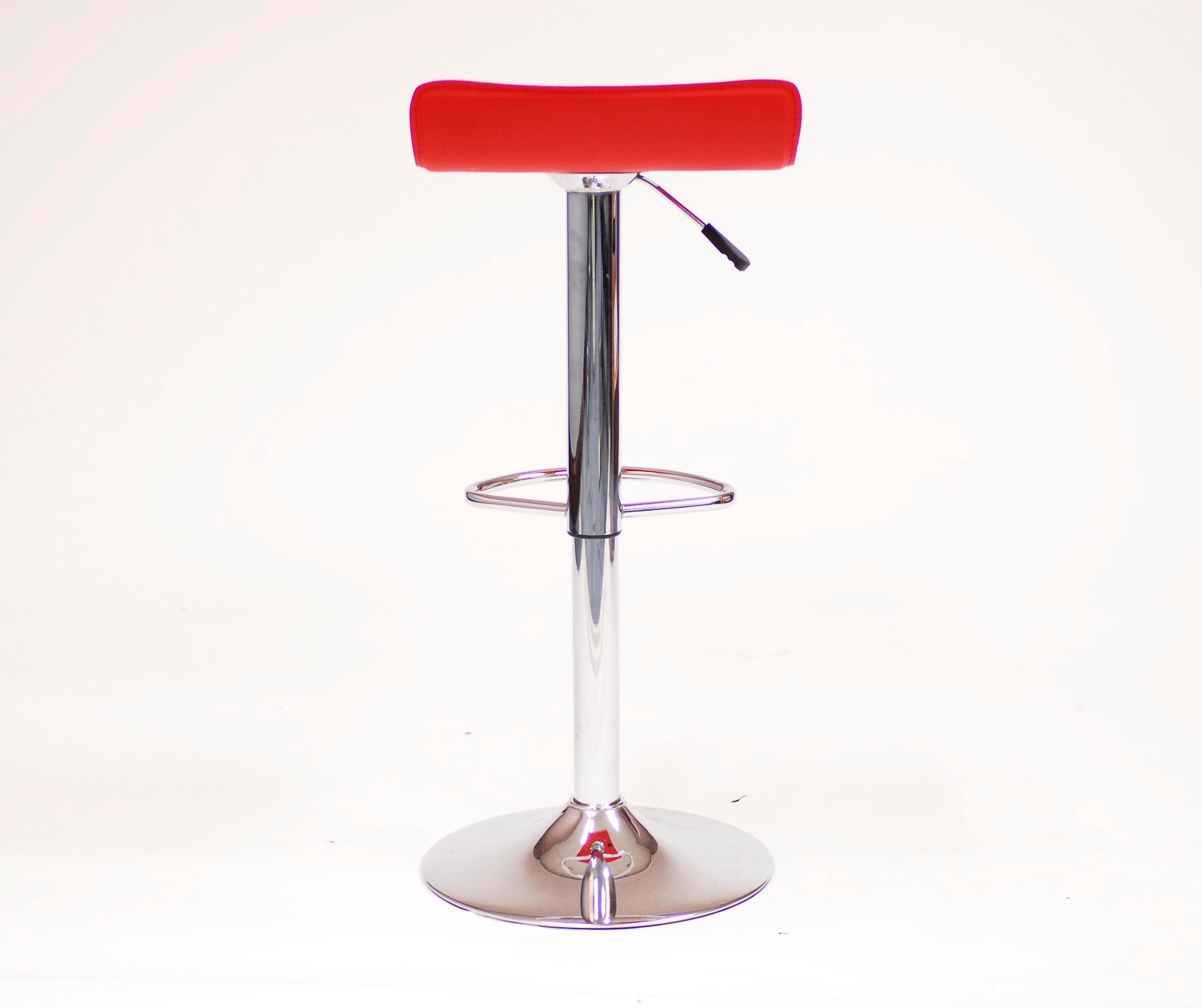 Modern Chrome Adjustable Swivel Bar Stools with Red PU Leather Seat - Set of 2 for Kitchen Island, Breakfast Nook & Home Bar Decor