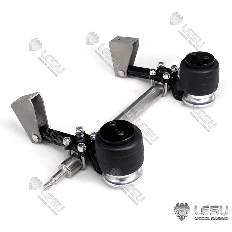 1/14 Scale Metal Air Suspension Axle with Tyres & Hub - Spare Part for LESU A0020 Hydraulic Trailer Plate DIY RC Truck - Perfect for Crawler, Off-Road & Heavy-Duty Simulation Scenes