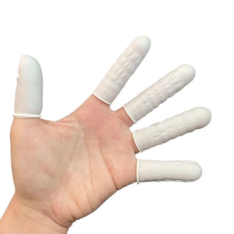 Disposable Latex Finger Cots - 100 Pack, Medical Grade Protection for First Aid, Food Handling & Crafts | Waterproof, Comfortable Fit for Wounds, Cooking & Hygienic Use