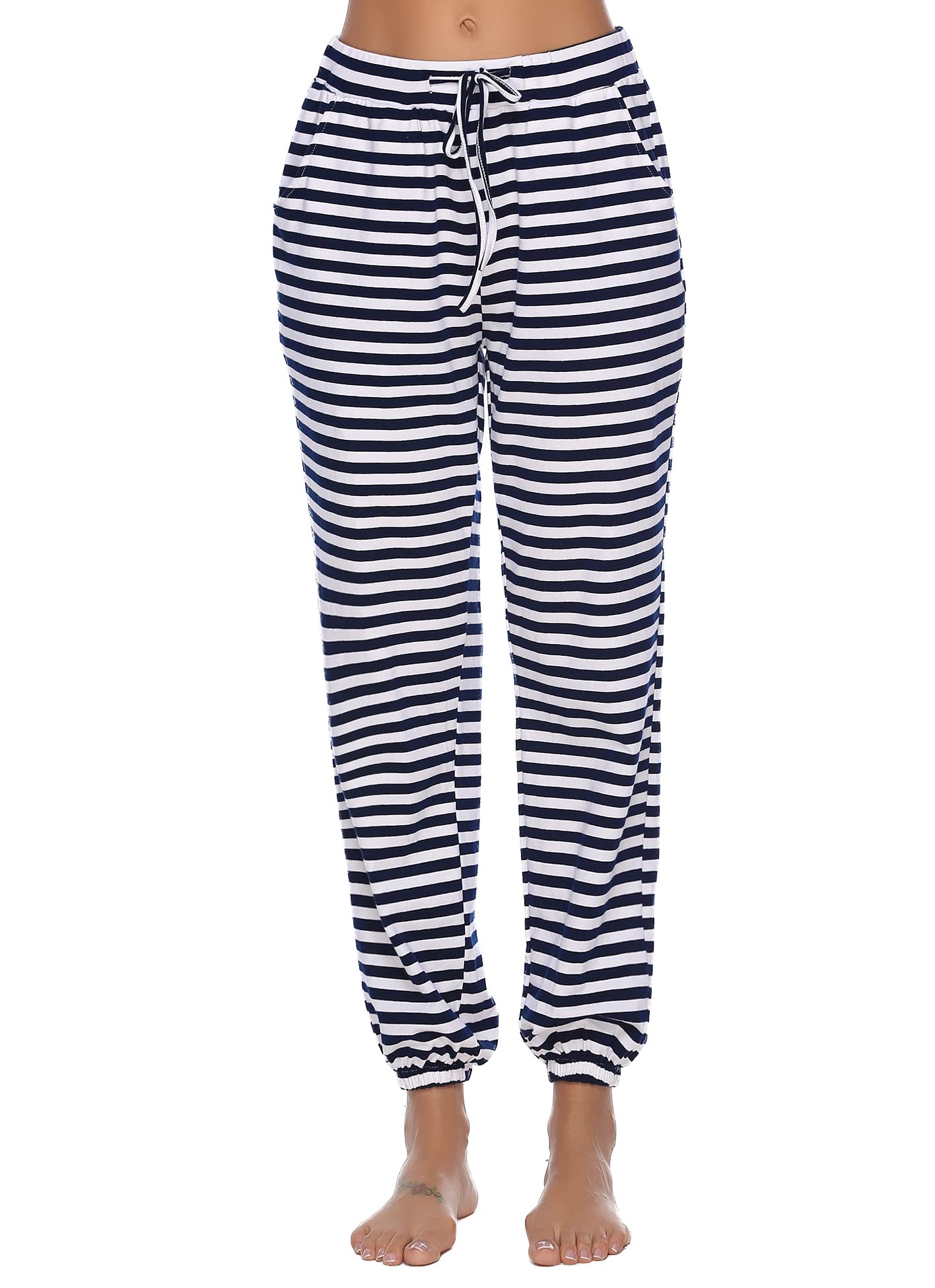 Women's Cotton Pajama Pants - Soft Sleepwear Joggers & Lounge Sweatpants with Drawstring - Lightweight Comfortable Yoga Pants for Sleeping, Lounging & Home Wear