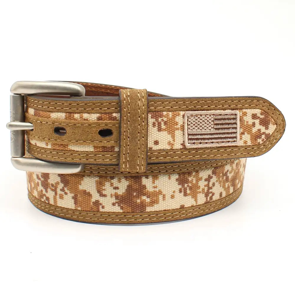 Ariat Patriot Camo Men's Belt - Durable Camouflage Belt for Hunting, Outdoor & Casual Wear | Adjustable Western Style Belt for Men