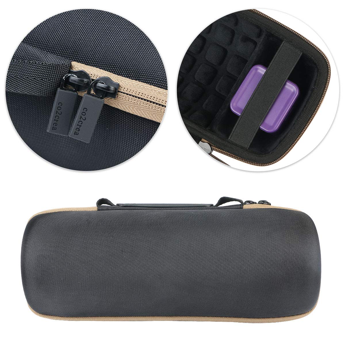 JBL Charge 4/5 Waterproof Bluetooth Speaker Case - CO2CREA Portable Protective Cover with Sand Zipper (Black) | Perfect for Outdoor Adventures, Beach Trips & Travel Protection