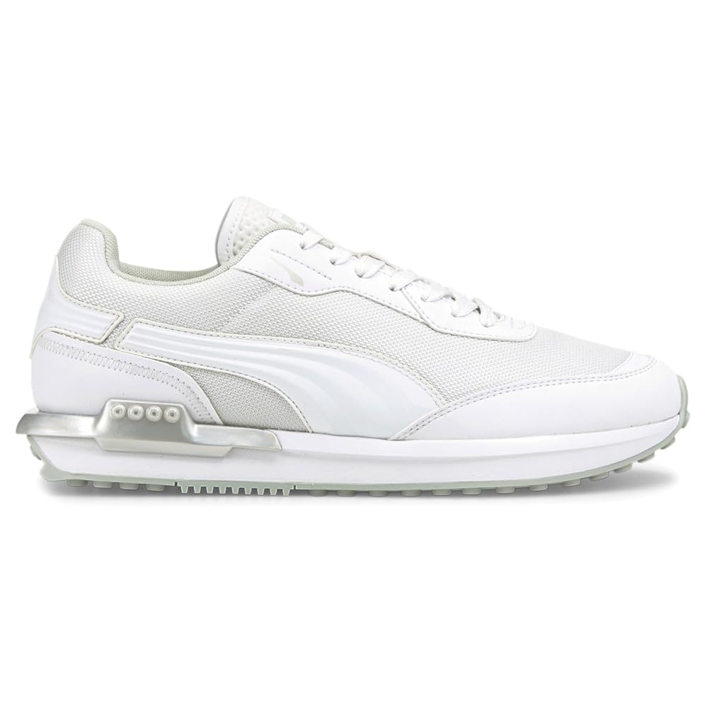 PUMA Men's City Rider Molded White Lifestyle Sneakers - Size 7.5 | Comfortable Casual Shoes for Walking, Running & Everyday Wear