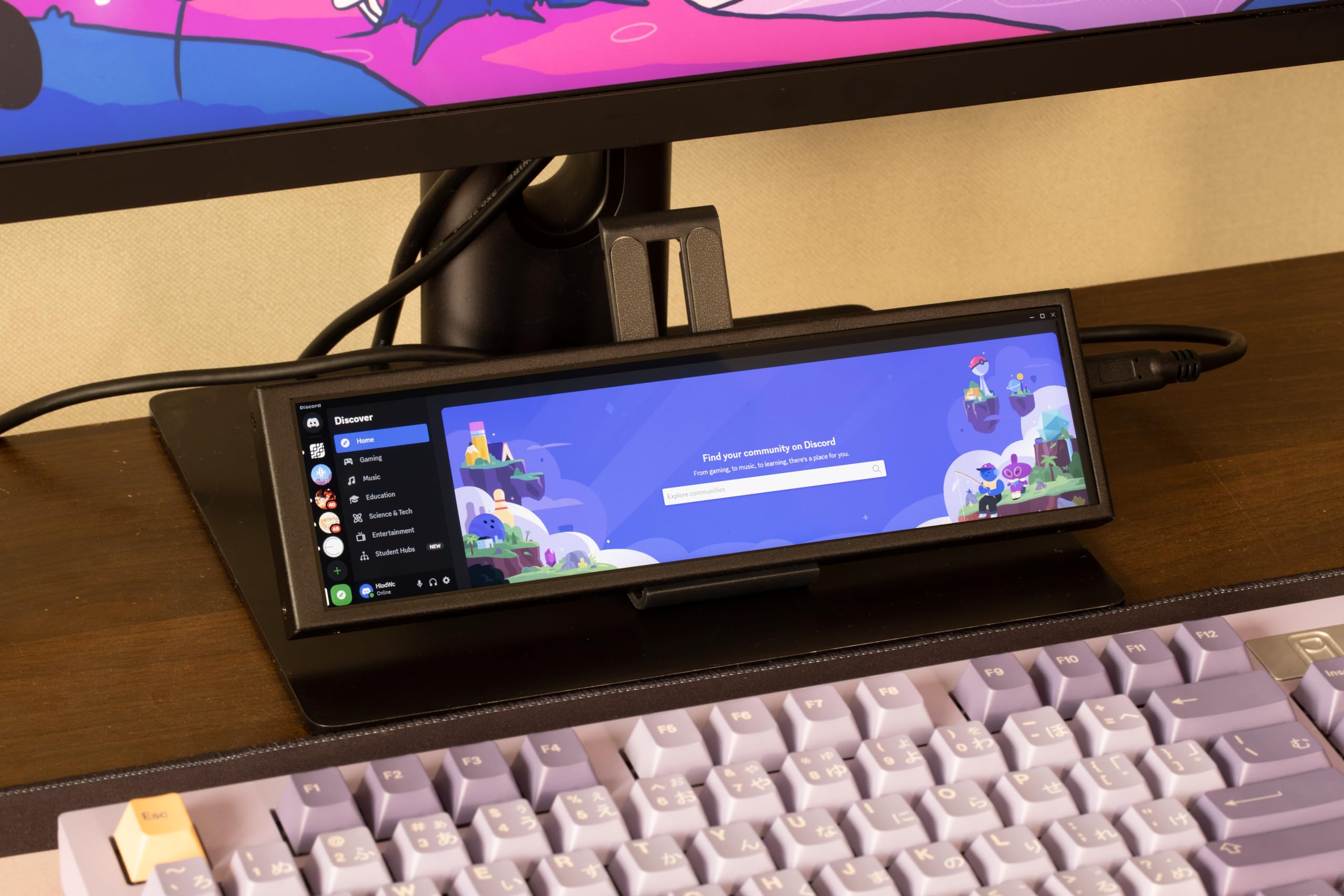 8.8 Inch Touchscreen USB-C Monitor - Full HD 1920x480 IPS Display with Direct-Link Technology, Single Cable Power & Touch Control for Windows & Mac - Perfect for Home Office, Gaming, and Digital Signage