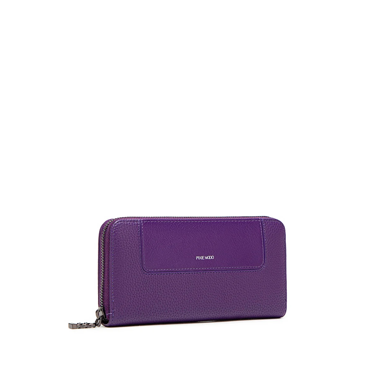 Mae Zip Wallet Bag in Plum Pebbled Leather - Stylish Crossbody Purse for Women, Perfect for Travel, Shopping & Everyday Use