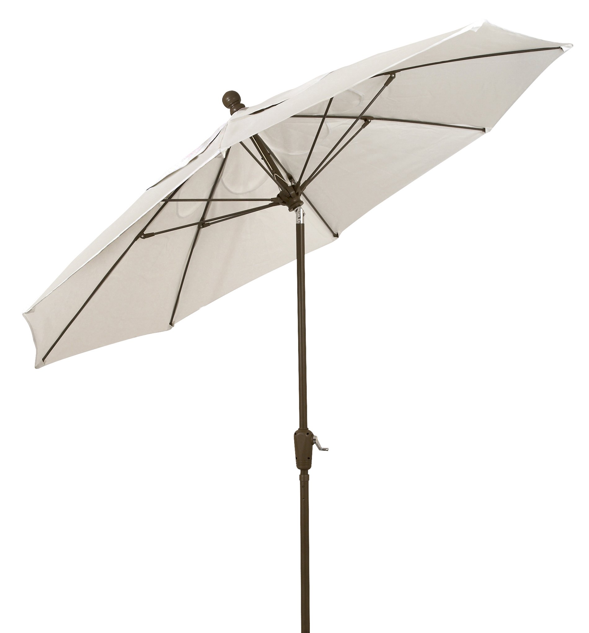9ft Patio Umbrella with Push-Button Tilt - Natural Canopy & Champagne Bronze Pole for Outdoor Dining, Poolside Lounging and Garden Relaxation