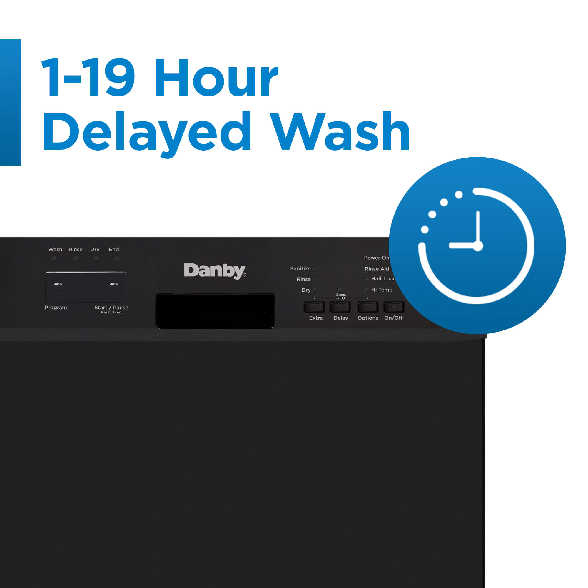Danby DDW18D1EB 18 Inch Built-In Dishwasher - Energy Star Certified, Black Stainless Steel for Compact Kitchens, Apartments & Small Spaces