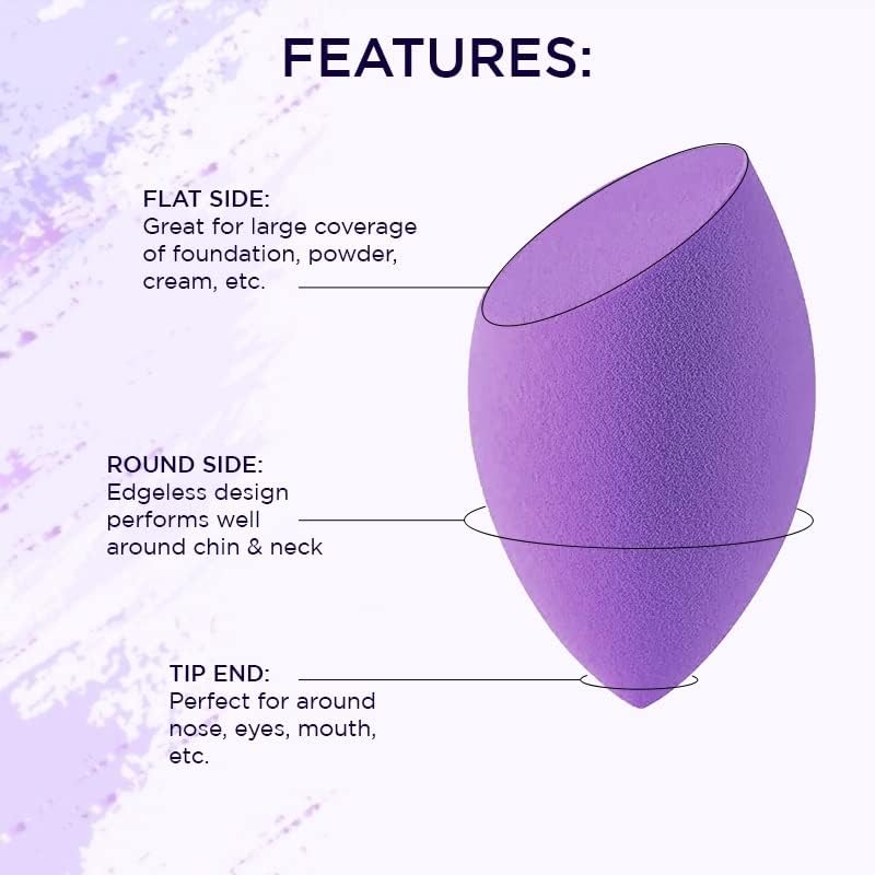 CHRONEX 3-Pack Professional Makeup Beauty Blender Sponges | Soft Latex-Free Reusable Face Sponge Puff for Foundation, Concealer & Powder | Perfect for All Skin Types, Easy to Clean & Travel-Friendly