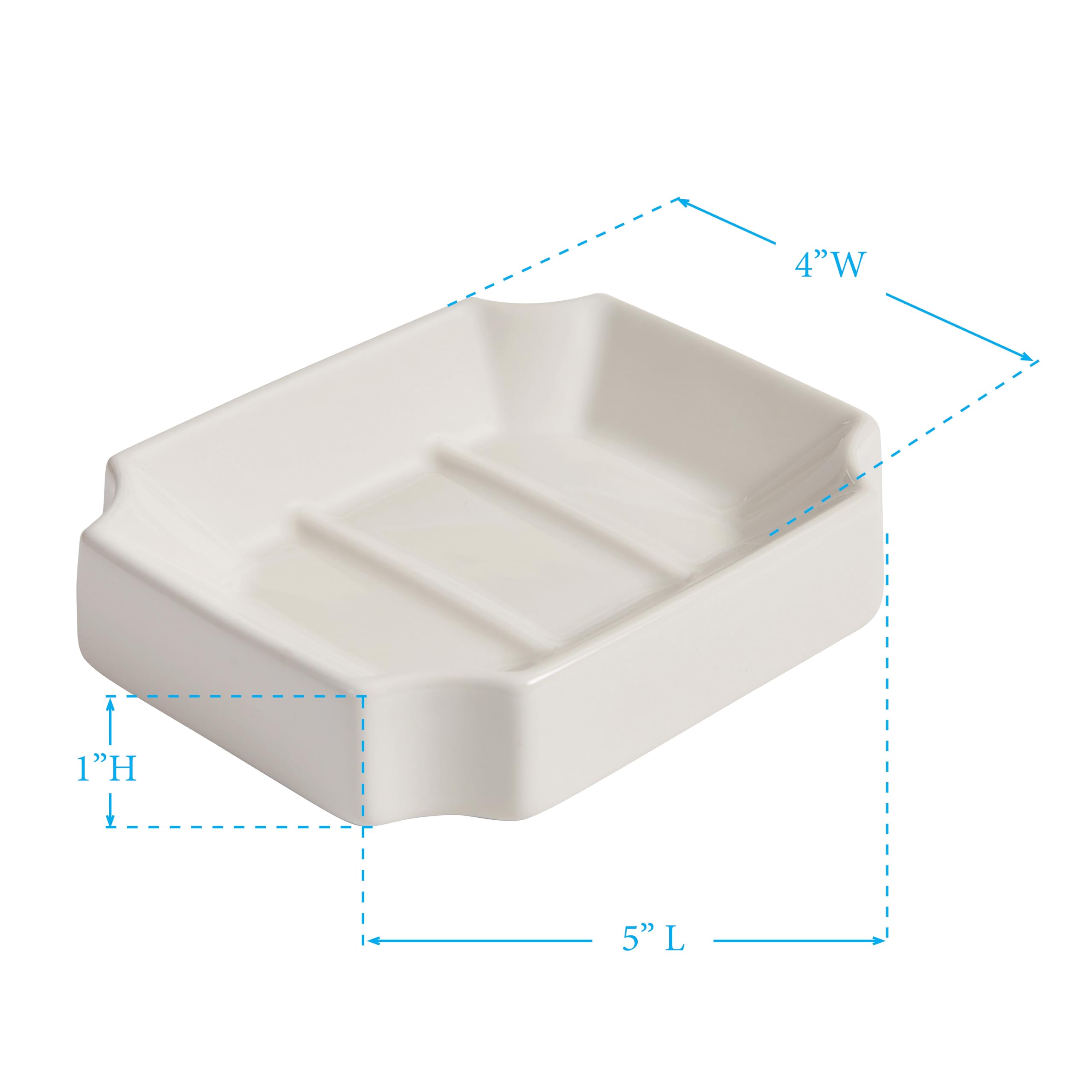 Ironstone Soap Dish for Bathroom - Rustic Ceramic Holder