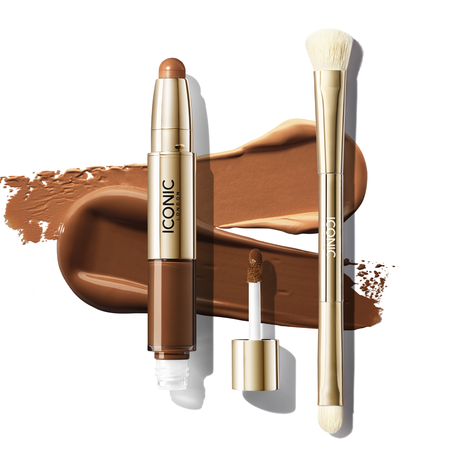 Radiant Concealer & Brightening Duo with Brush - Full Coverage Makeup for Dark Circles & Blemishes - Perfect for Everyday Wear & Special Occasions