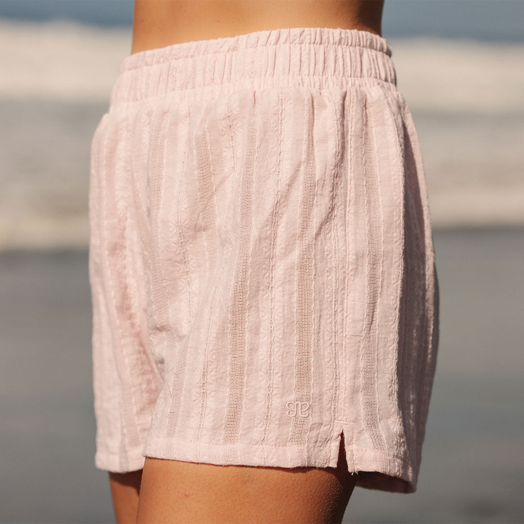 Stylish Cabana Shorts for Women - Soft Pink Kiss Color | Perfect for Beach, Pool, and Summer Vacations