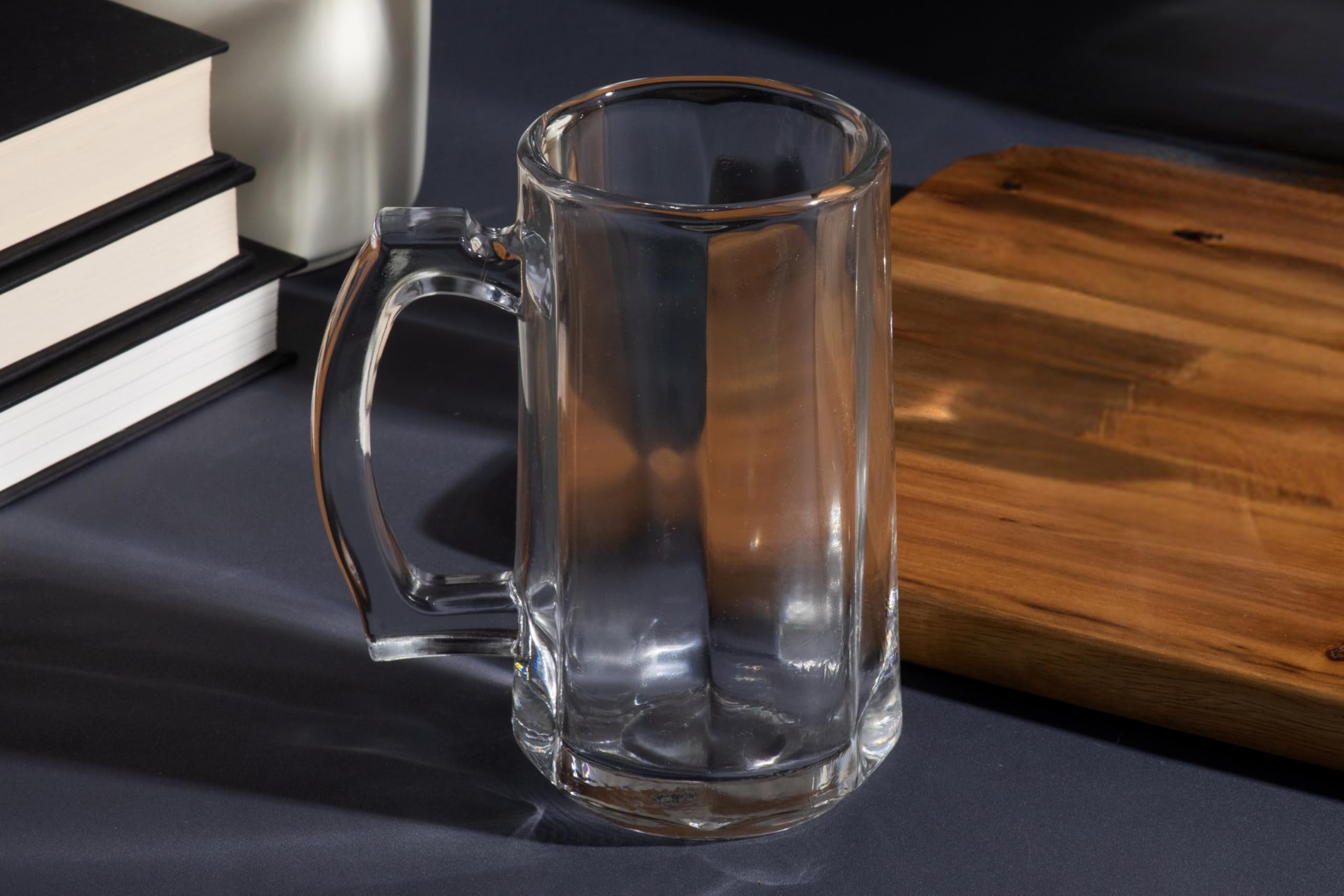 Premium 14oz Beer Glasses Set of 4 - Clear Glass Mugs with Handles for American Ales, Scottish Ales & Root Beer - Durable Barware for Home Bars, Pubs & Beer Tasting Parties
