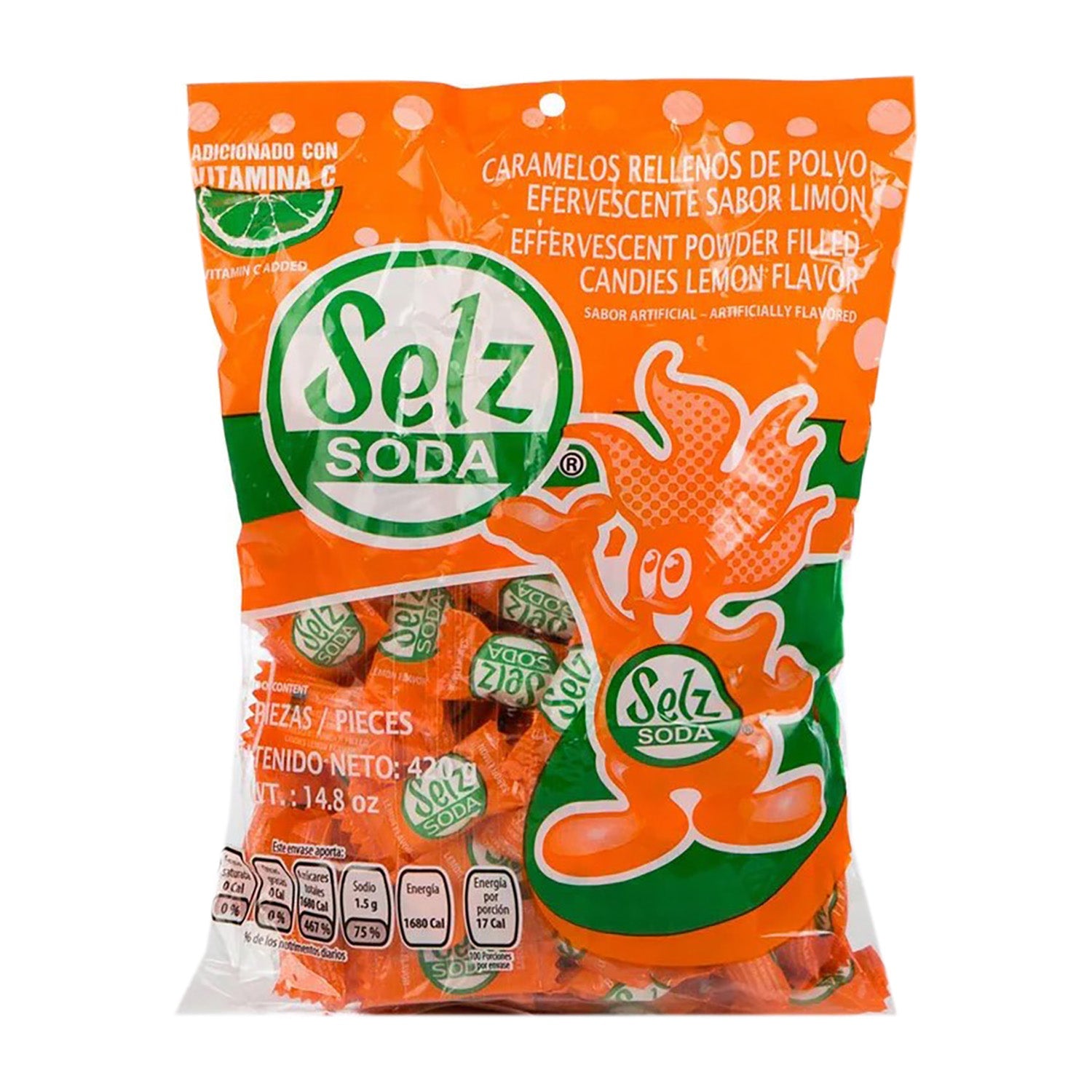 Dulces Anahuac Bucati Selz Lemon Soda Candy | 100 Count Bag | Refreshing Treat for Parties, Snacks & On-the-Go