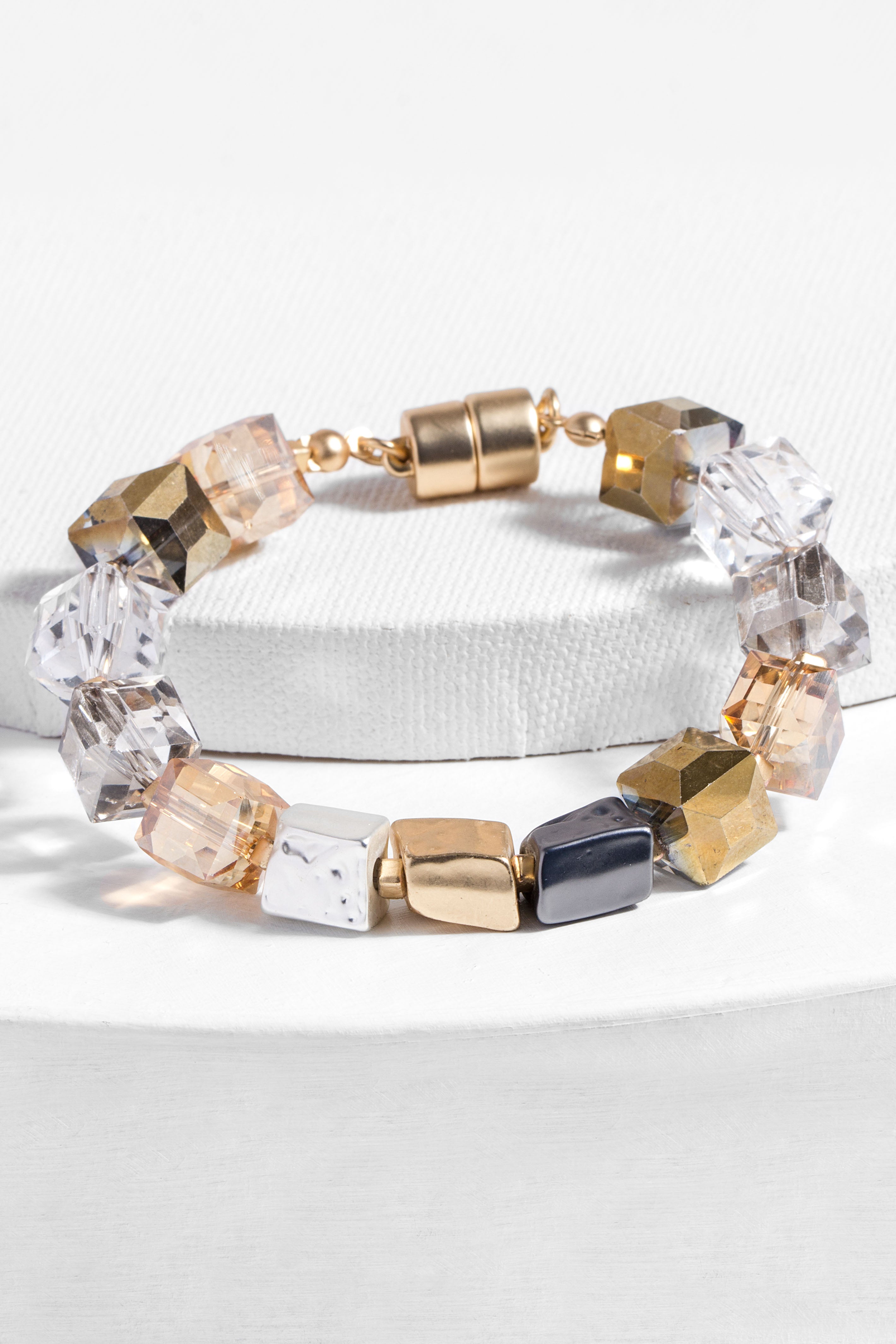 Faceted Bead & Stone Bracelet for Women - Elegant Handmade Gemstone Jewelry - Perfect for Boho Style, Gift Giving & Everyday Wear
