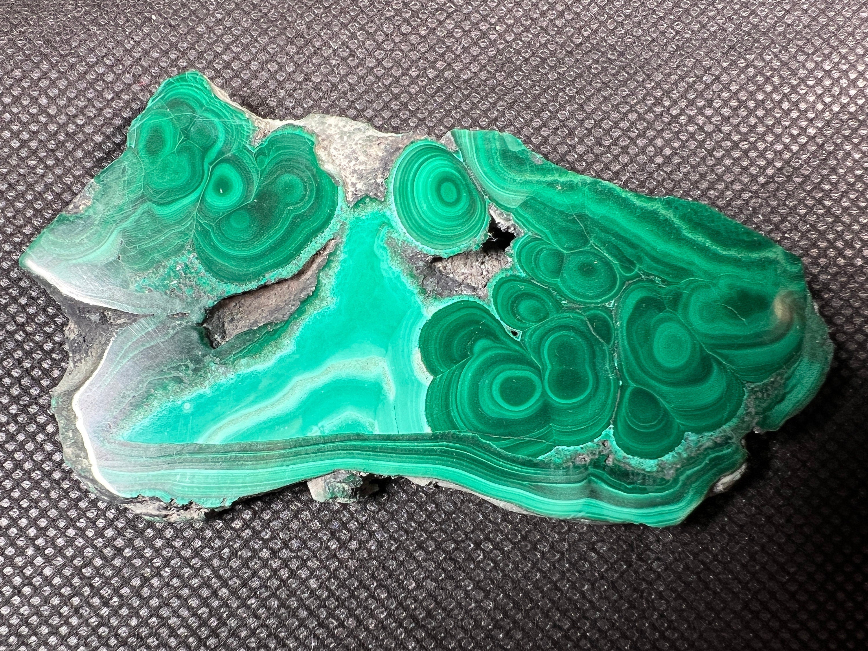 Natural Green Malachite Crystal Slab - Premium Stone for Jewelry Making, Unique Handcrafted Gift & Elegant Home Decor (50446) | Perfect for DIY Crafts, Meditation Spaces & Luxury Interior Design
