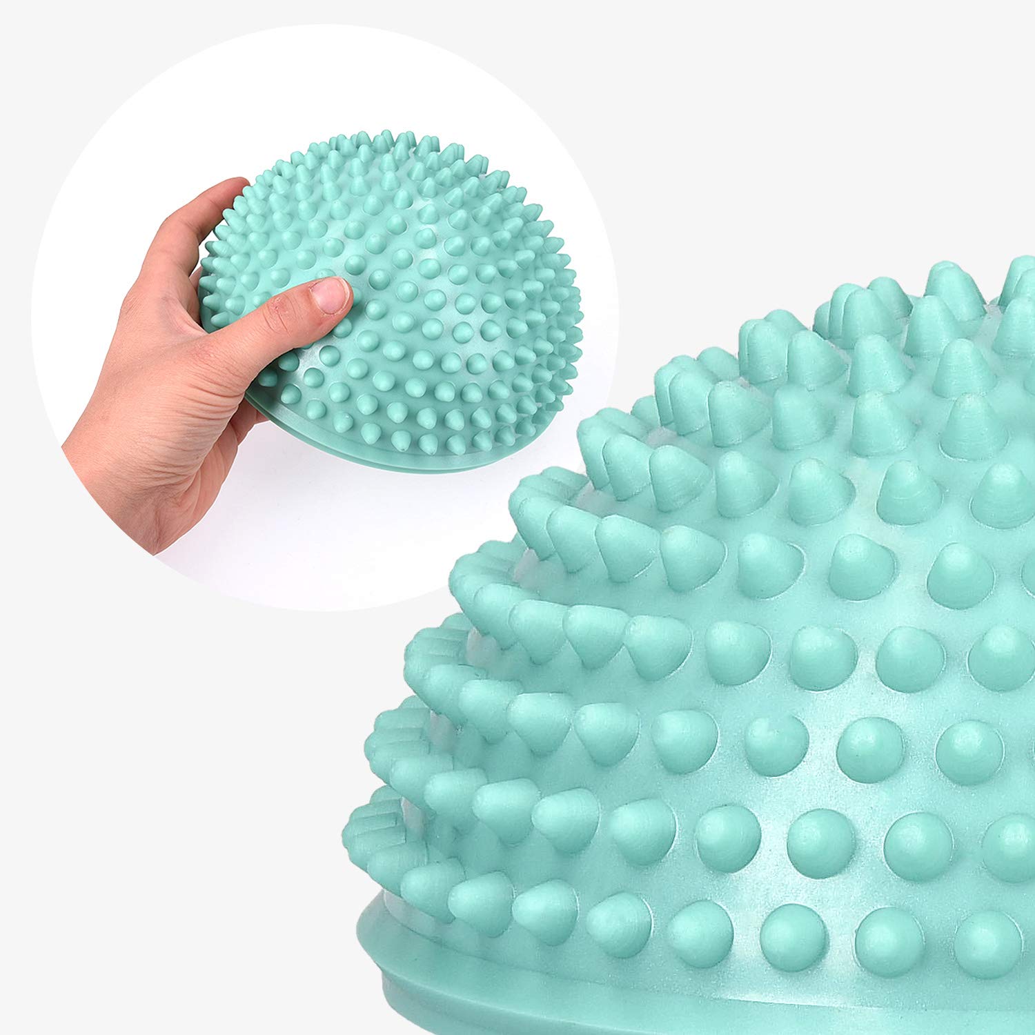 Navaris 2-Pack Hedgehog Balance Pods - Spiky Fitness Domes for Stability Training, Foot Massage & Sports | Non-Slip Exercise Equipment for Home Gym, Yoga & Physical Therapy (Multiple Colors)