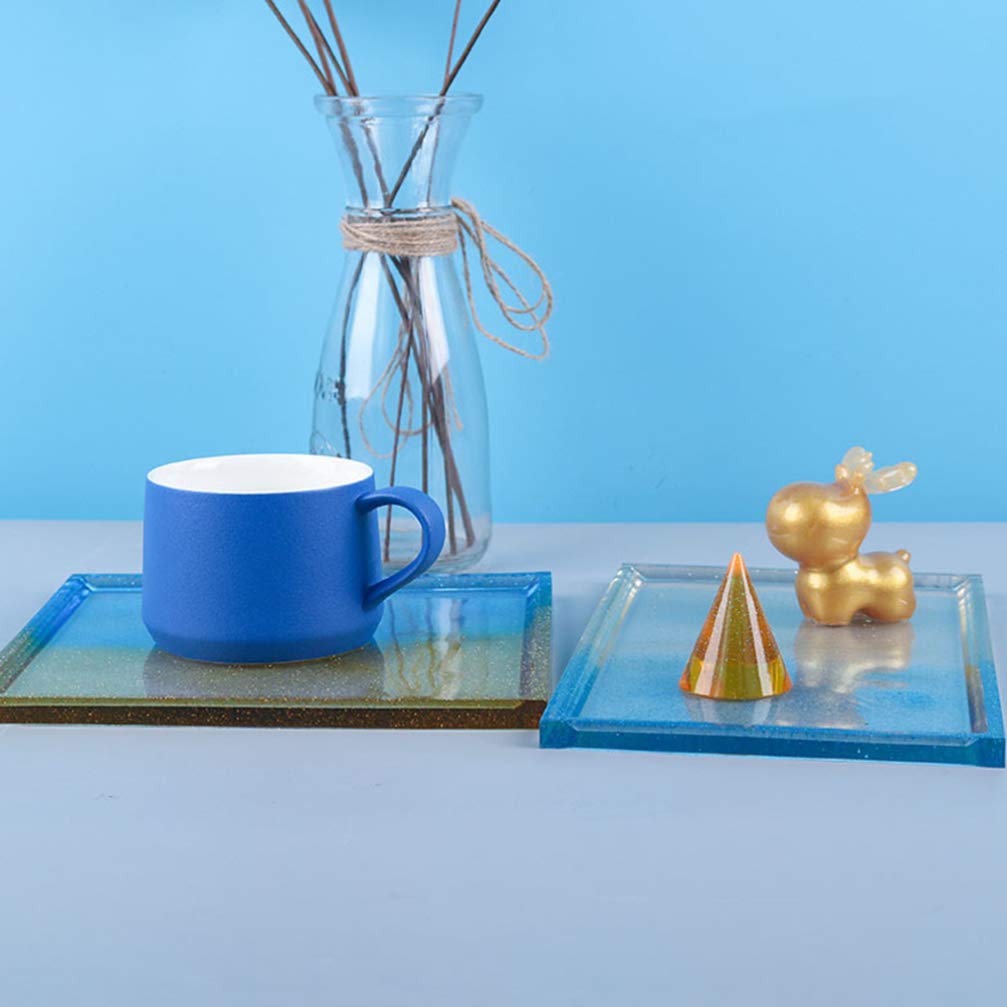 EXCEART 1pc Silicone Coaster Mold for Resin Casting - DIY Epoxy Resin Art, Handmade Clay Cup Pad, White Tray - Perfect for Home Decor, Gift Making, and Craft Projects