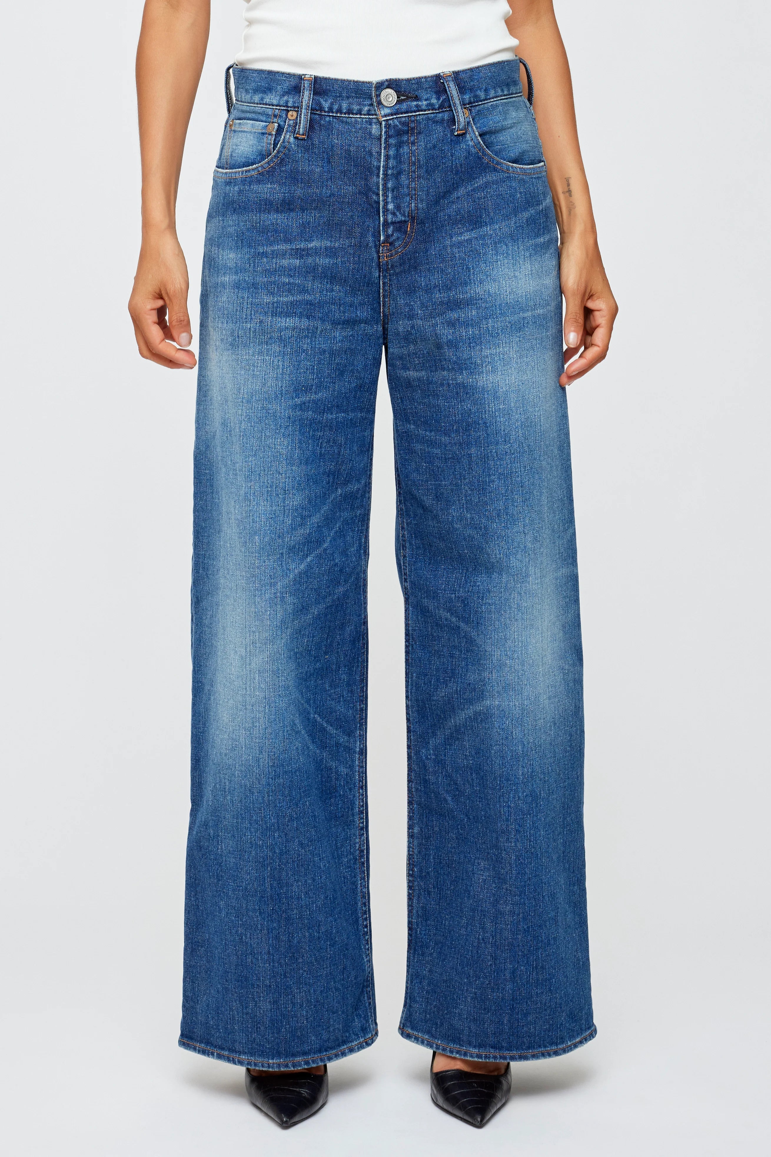 Andalusia Super Wide Leg Pants for Women - Comfortable High Waist Loose Fit Trousers in Blue | Perfect for Casual Wear, Lounge, and Travel