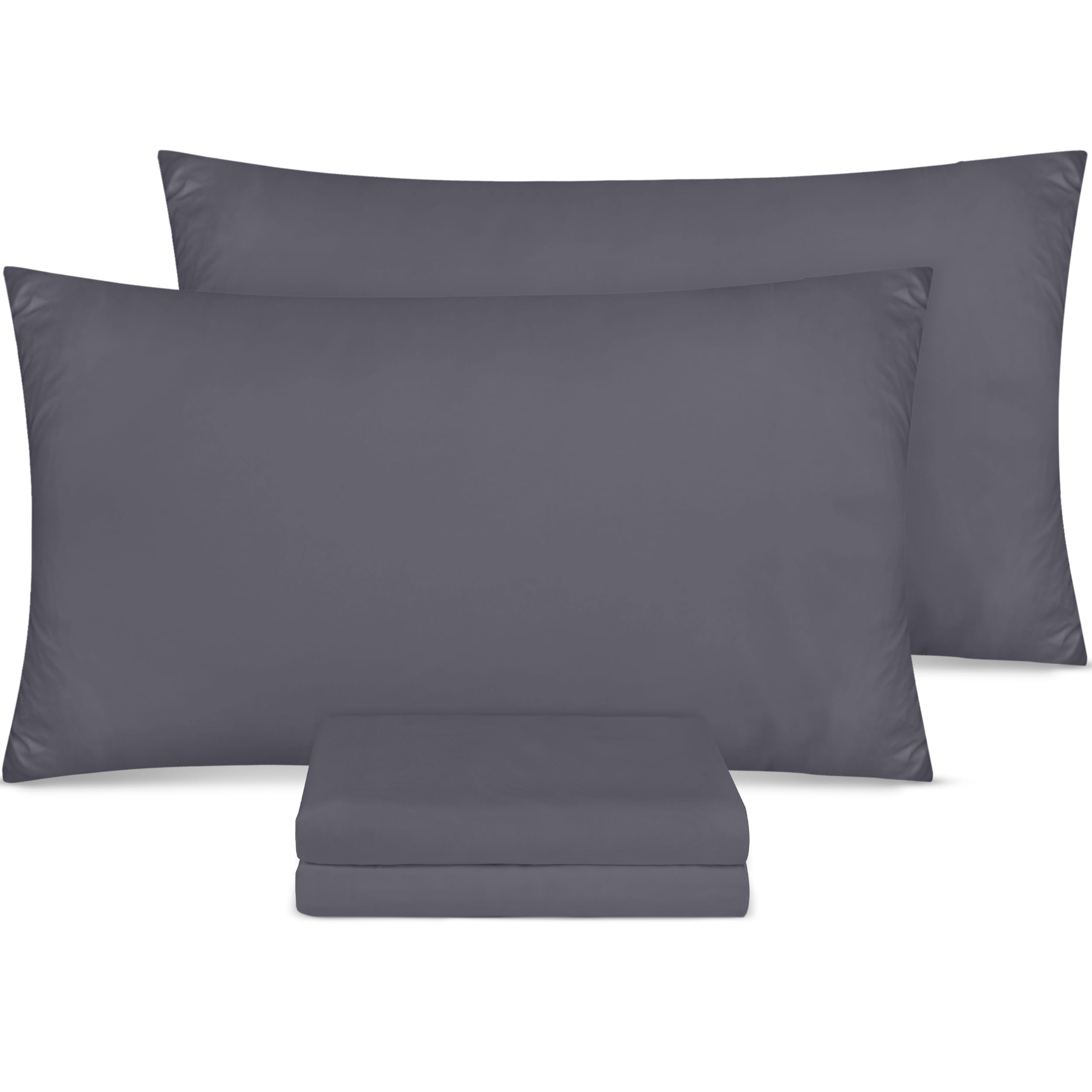 Utopia Bedding 4 Pack Standard Pillow Cases 20x30 Inches (50x75 cm) - 100% Brushed Microfiber Pillow Covers with Envelope Closure - Wrinkle, Fade & Stain Resistant - Grey - Perfect for Home, Hotel & Guest Room Use