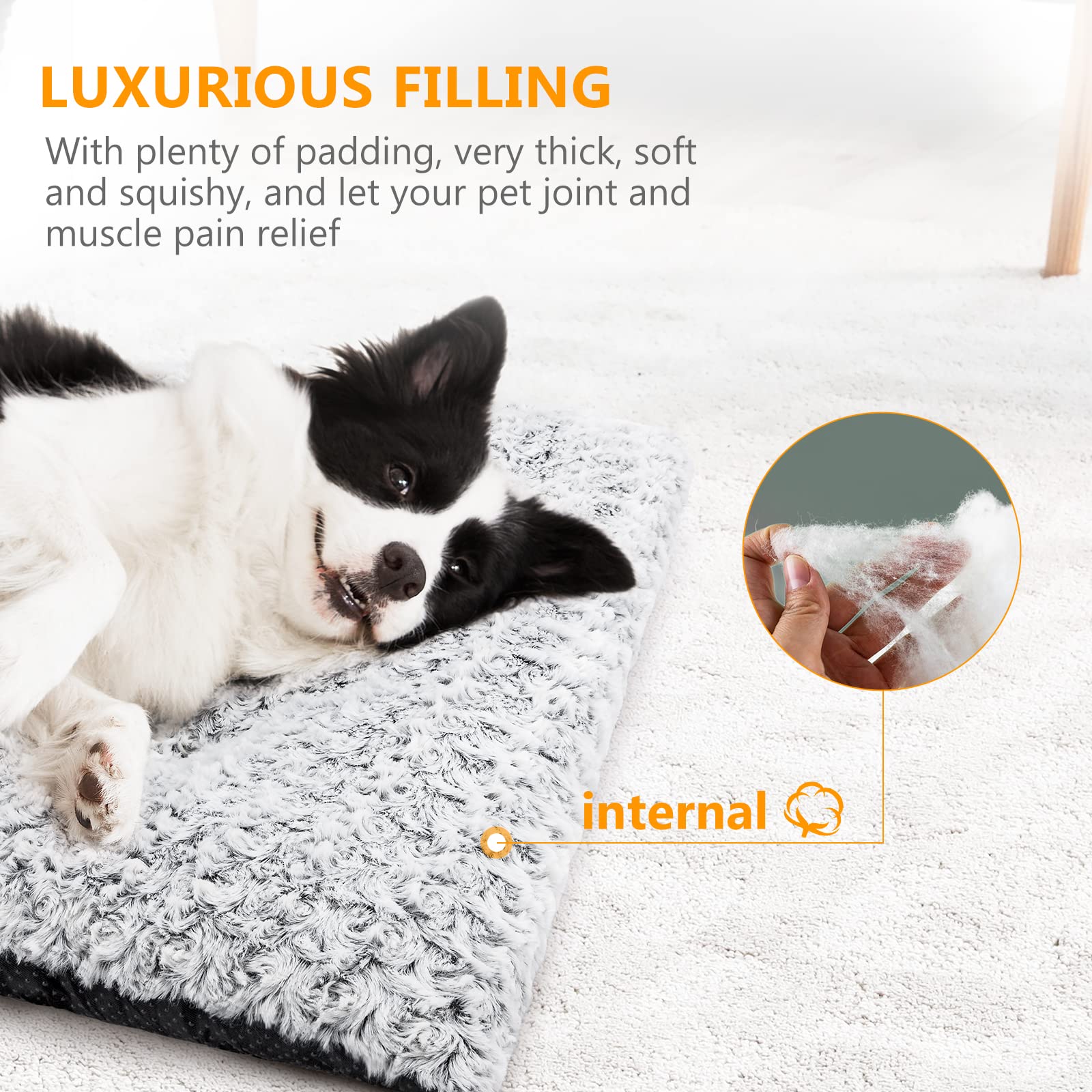 Washable Anti-Slip Dog Bed & Crate Mat for Medium Dogs & Cats - 30 Inch Pet Kennel Pad - Perfect for Crates, Carriers & Indoor Use