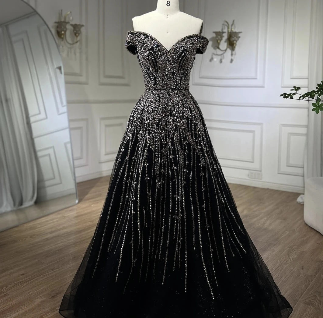 Serene Hill Rose Gold Beaded Evening Gown - A-Line Sleeveless Luxury Party Dress for Women 2025 | Perfect for Prom, Gala & Formal Events (Style LA71459)