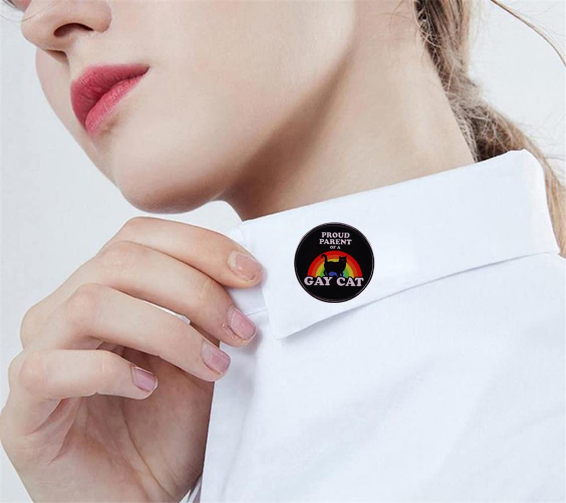 Rainbow LGBT Pride Enamel Brooch Pin - Gay Black Cat Design Metal Badge for Lapel, Jeans & Accessories | Perfect for Pride Month, LGBTQ+ Events & Everyday Wear