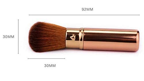 Belicia 1PC Retractable Kabuki Makeup Brush - Travel Friendly Blush & Foundation Brush for On-the-Go Touch Ups (Multicolor) - Perfect for Travel, Gym Bag & Everyday Makeup Routine