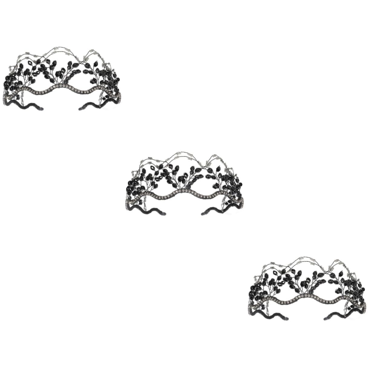 Minkissy 3-Piece Crystal Rhinestone Headband Hair Ties Set for Women - Elegant Bridal & Wedding Hair Accessories, Mesh Hair Hoop Jewelry for Bridesmaids, Prom, Parties & Special Occasions