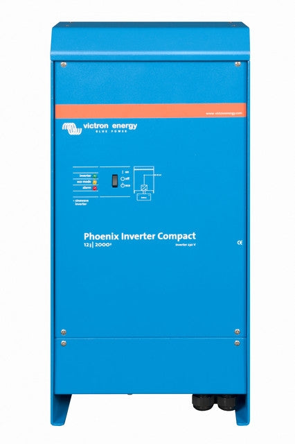 Victron Energy Phoenix Inverter Compact 24/2000 230V VE.Bus - Pure Sine Wave Power Inverter for RVs, Boats & Off-Grid Solar Systems
