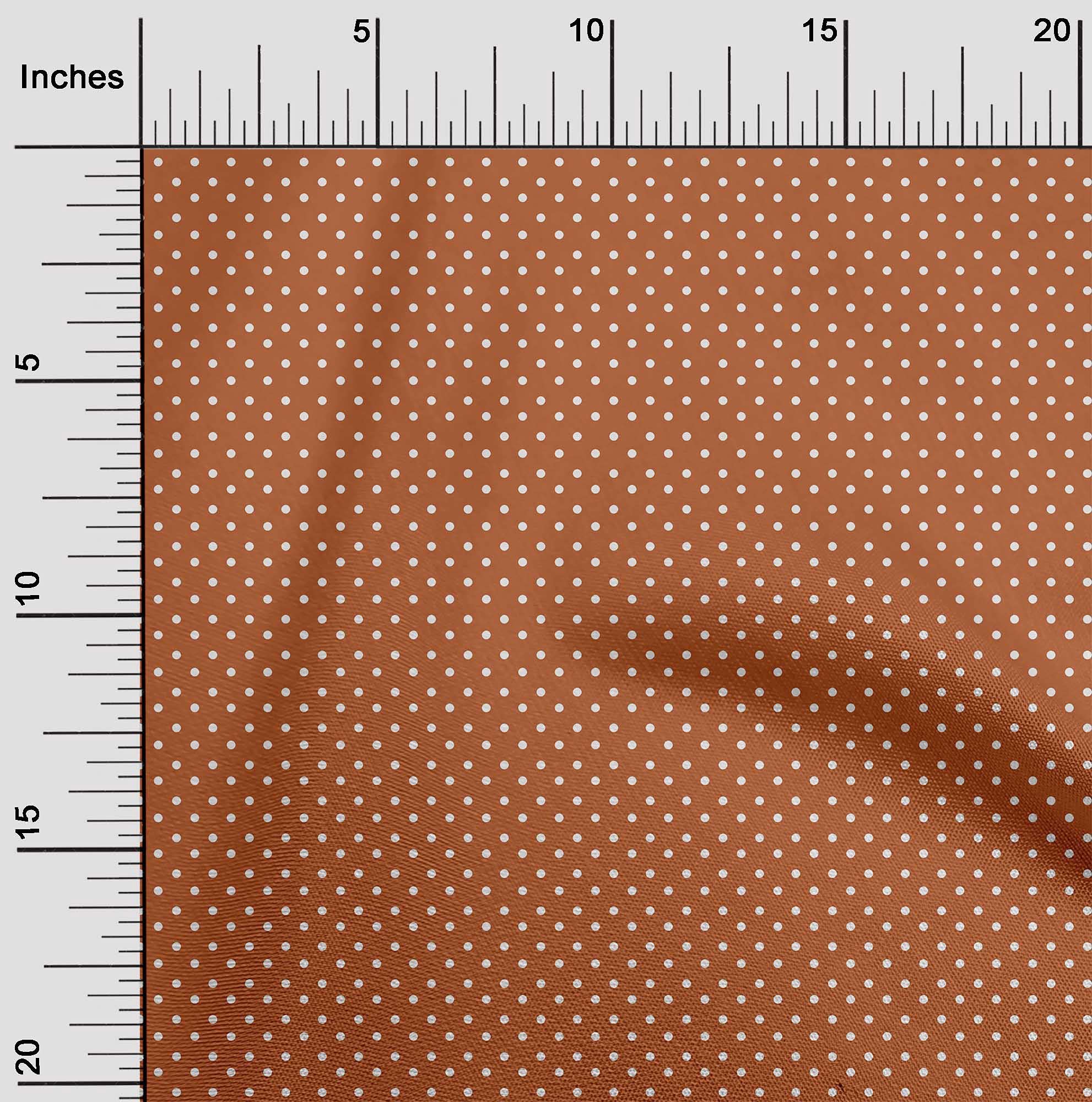 oneOone Cotton Flex Rust Brown Fabric Dots - 40 Inch Wide Printed Cotton Fabric by The Yard for DIY Clothing, Quilting & Home Decor Sewing Projects - Premium Sewing Supplies for Dresses, Curtains & Crafting