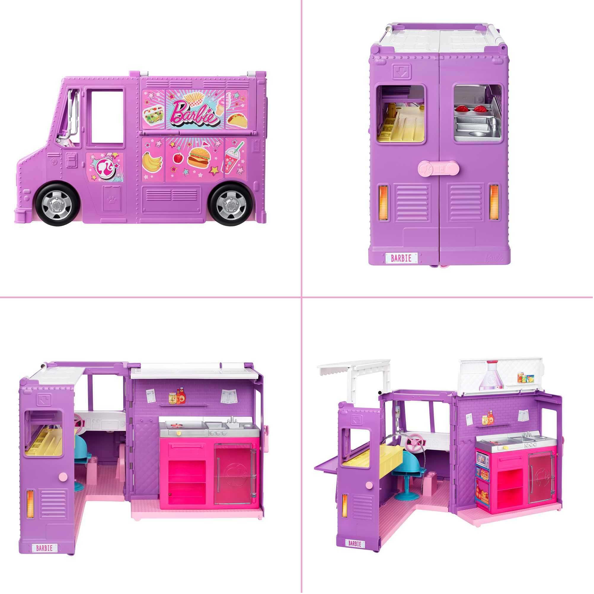 Barbie Fresh 'n Fun Food Truck Playset - Interactive Pretend Play Toy for Kids with Lights & Sounds - Perfect for Birthday Gifts & Imaginative Playtime (Ages 3+)