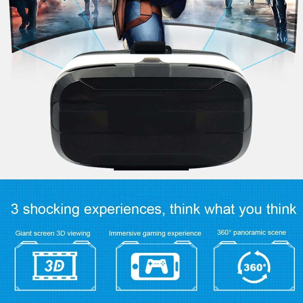 3D VR Headset with Bluetooth Controller - Compatible with iPhone 13 Pro Max/13 Pro/13/12/11, Samsung Galaxy S21, Huawei & Xiaomi Series - Immersive Virtual Reality Gaming & Movie Experience (Color: Black, Size: Universal) - Perfect for Home Entertainment, VR Gaming & 360° Video Watching