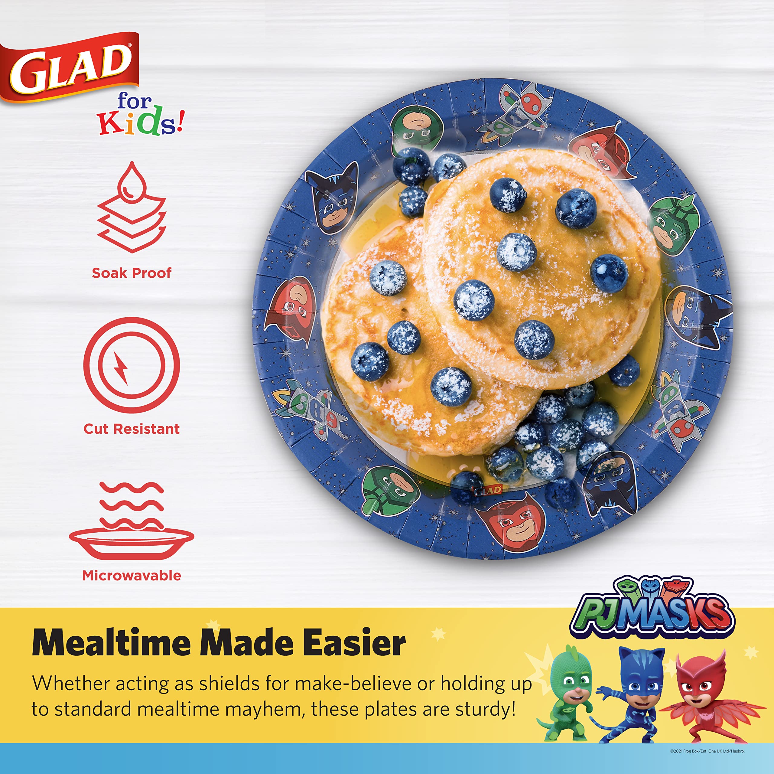 PJ Masks Space Themed Paper Plates for Kids - 8.5 Inch Disposable Dinnerware Set of 20 | Heavy Duty, Soak Proof, Microwavable & Cut Resistant | Perfect for Birthday Parties, Picnics & Family Gatherings