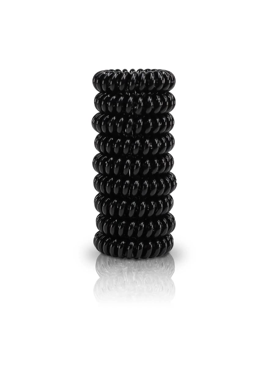 **No Crease No Damage Spiral Coil Hair Ties - 27 Count (Pack of 3) Black Hair Styling Accessories for Women & Girls - Perfect for Workouts, Yoga, and Everyday Hairstyles**