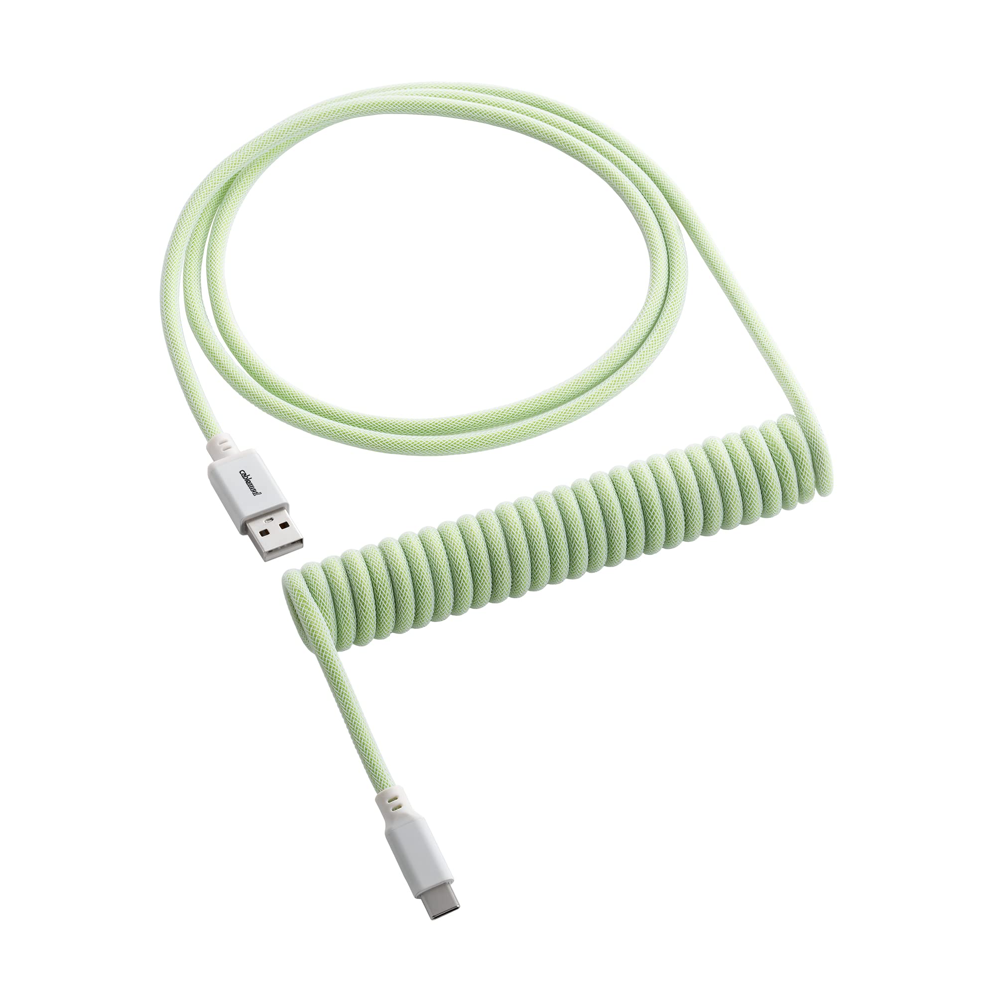 CableMod Classic Coiled Keyboard Cable USB A to USB C 150cm - Lime Sorbet Color for Mechanical Gaming Keyboards (Perfect for Home Office, Gaming Setup & Workspace)