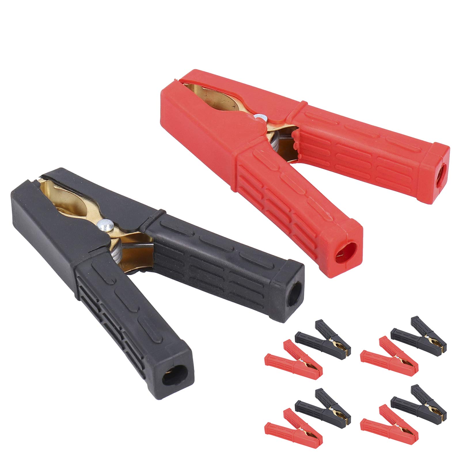 100A Heavy Duty Battery Cable Clamps - Lightweight Crocodile Clips for Car Electrical Testing, Automotive Repair & DIY Projects - Durable Copper Alloy Jumper Cable Clamps with Insulated Handles