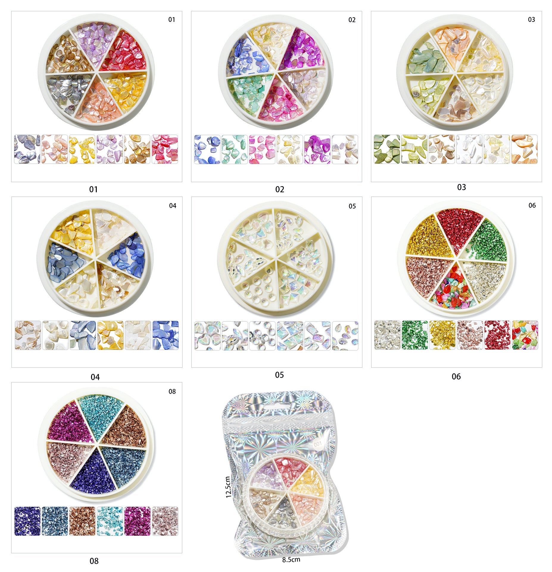 Mixed Shape Resin Shells Decoration Wheels - DIY Craft Supplies for Home Decor, Scrapbooking & Jewelry Making
