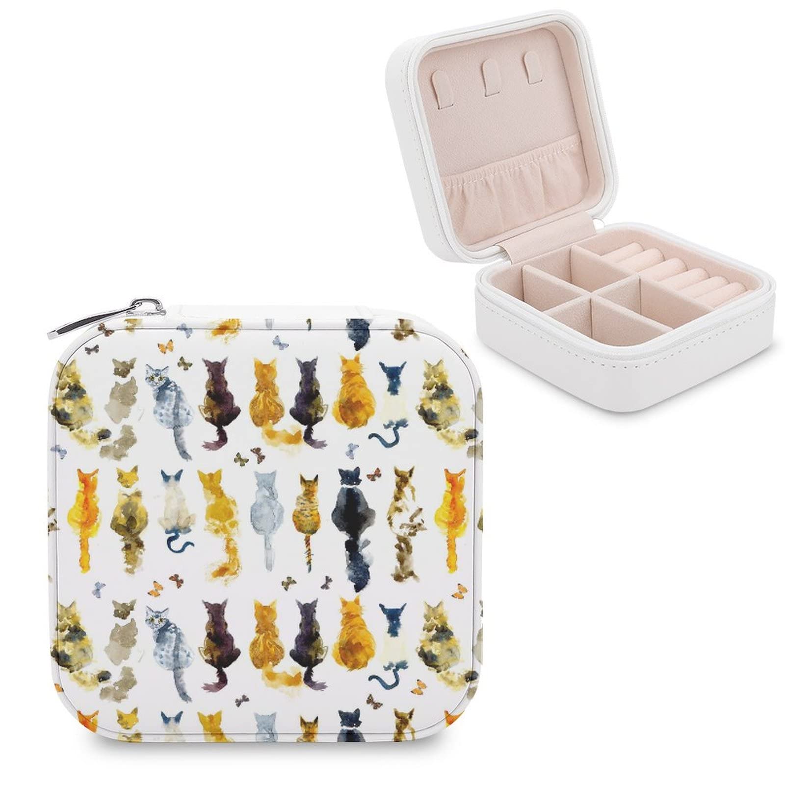 Women's Small PU Leather Jewelry Box - Travel Jewelry Organizer Case with Storage Compartments for Rings, Earrings, Necklaces & Bracelets | Perfect for Home, Travel, and Gift Giving