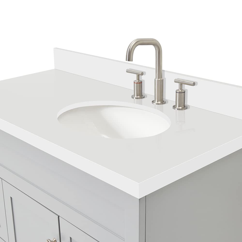 ARIEL Hamlet 43-inch Right Offset Oval Bathroom Vanity with 1.5