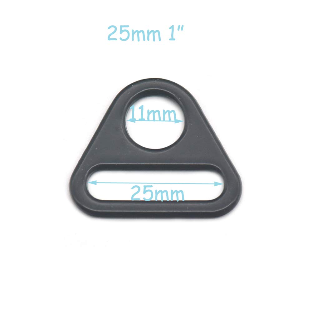 10 Pcs 25mm (1 Inch) Heavy Duty Metal Triangle Buckle Swivel Clip Rings - Adjustable for Bags, Belts, Leather Straps & Ribbon Crafts - Perfect for DIY Fashion Accessories, Pet Collars & Outdoor Gear