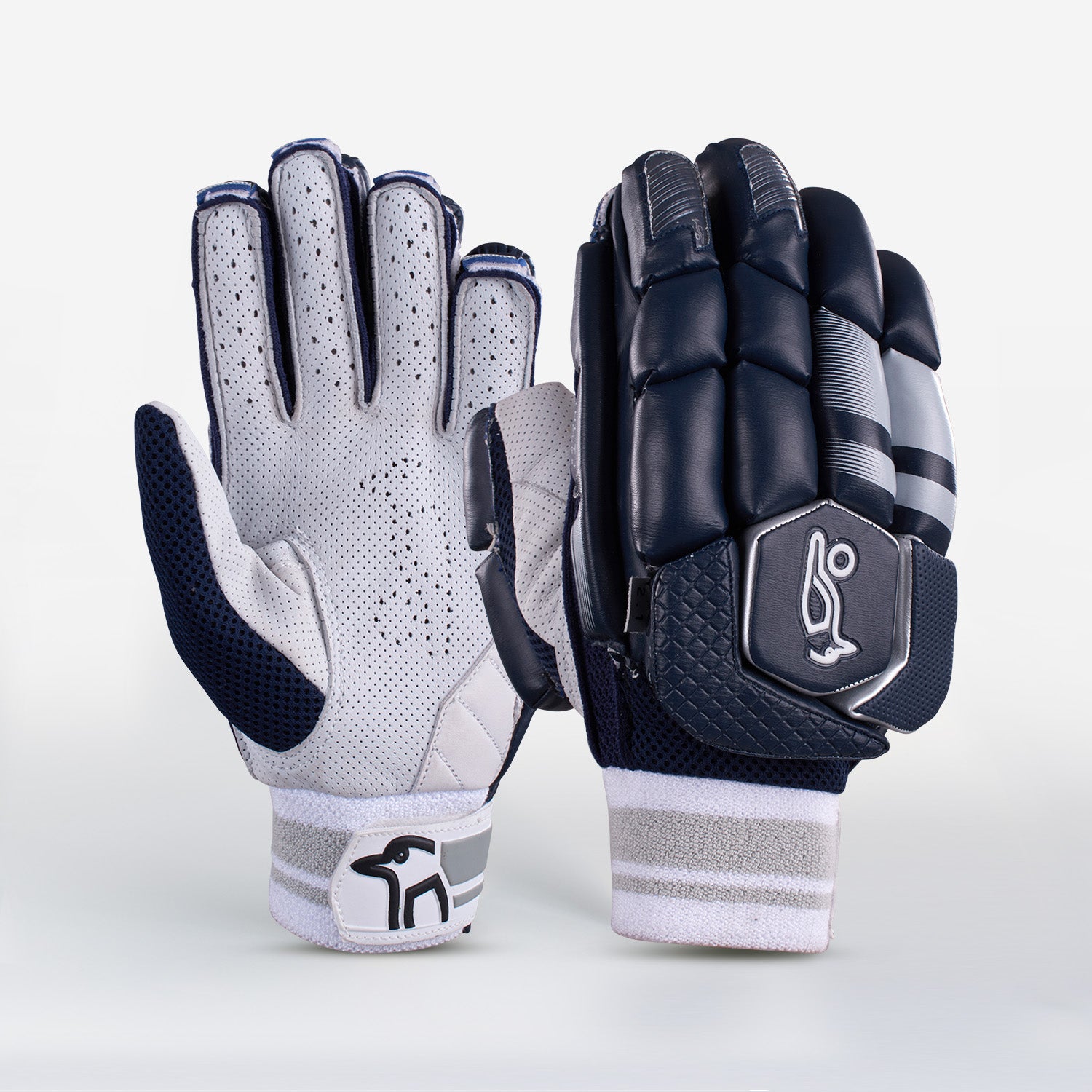 Kookaburra 2.1 T20 Navy Cricket Batting Gloves 2024 - Premium Leather Protection for Cricket Players - Perfect for Training & Match Play