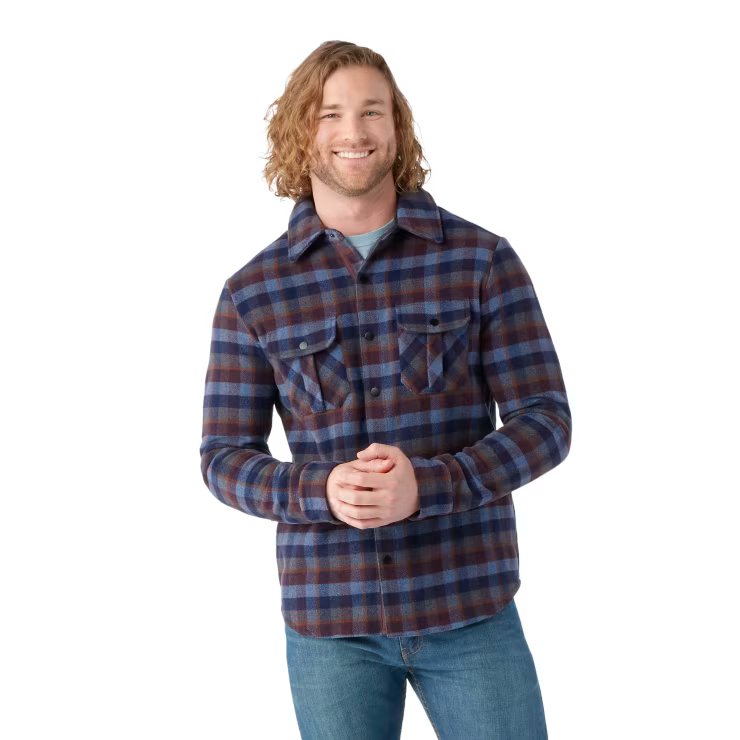 Men's Anchor Line Shirt Jacket - Lightweight Casual Button-Up Shirt Jacket for Outdoor & Travel | SW000122 | Perfect for Hiking, Camping and Everyday Wear